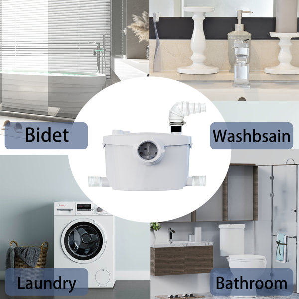 SUPERFLO Macerating Toilet with Waste Disposal and Upflush Toilet